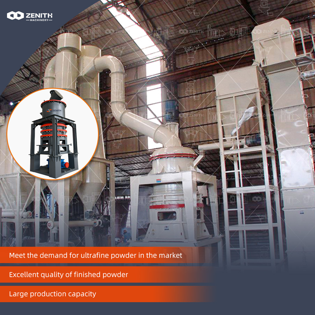 Technical diagram illustrating the working principle of the XZM Ultrafine Grinding Mill.